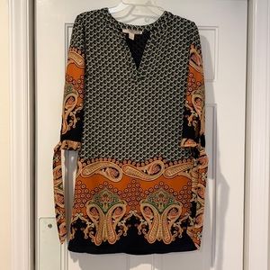 Forever 21 Contemporary Pattern Long Sleeve Dress